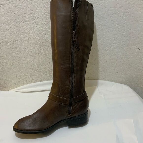 LRL Ralph Lauren Women's Marion Boot Size 5.5 Tall Riding Brown Leather Low Heel - Picture 5 of 15
